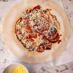 Gluten-free Barbeque Chicken Galette - Adding cheese