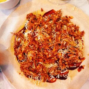 Gluten-free Barbeque Chicken Galette - Adding chicken