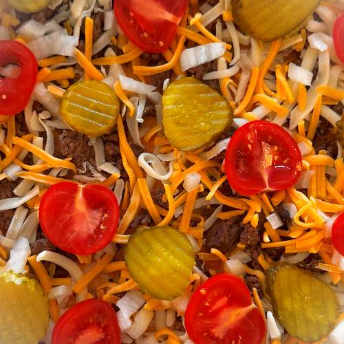 Gluten-Free Cheeseburger Galette - Filling Preparation