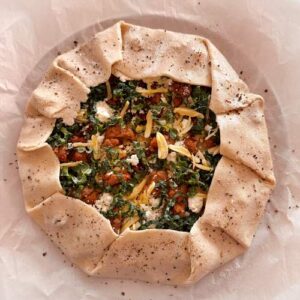 Gluten-Free Sausage and Sweet Potato Galette - Dough Wash and Seasoning on Edges