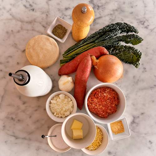 Gluten-Free Sausage and Sweet Potato Galette - Ingredients