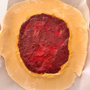 Gluten-Free PB&J Galette - Add the Berry Compote and Spread it Out
