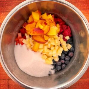 Gluten-Free Summer Berry Apple and Peach Galette - Preparing the Compote 2