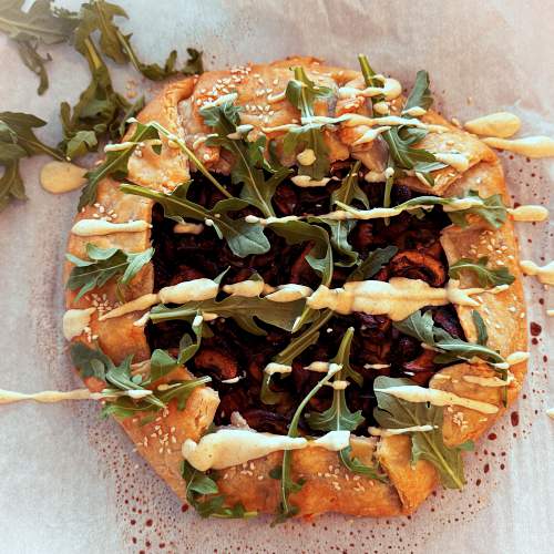Gluten-Free Mushroom Burger Galette - Add a Little Drizzle