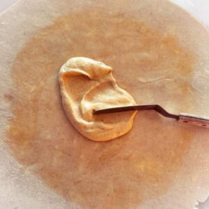 Gluten-Free Mushroom Burger Galette - Adding the Sauce