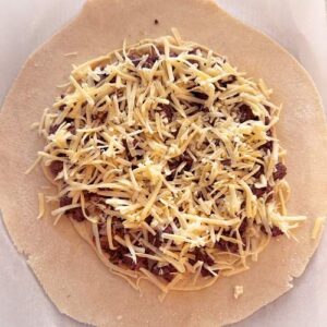 Gluten-Free Mushroom Burger Galette - Adding the cheese