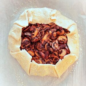 Gluten-Free Mushroom Burger Galette - Fold and add Sesame