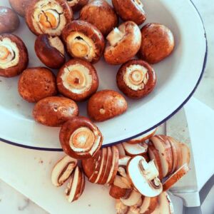 Gluten-Free Mushroom Burger Galette - Prep Mushrooms