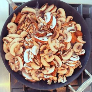 Gluten-Free Mushroom Burger Galette - Sautéing Mushrooms