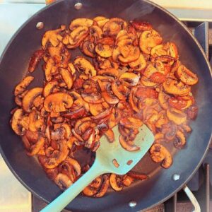 Gluten-Free Mushroom Burger Galette - Sautéing Mushrooms