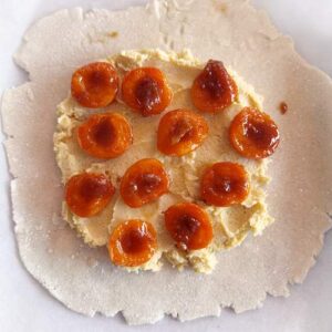 Gluten Free Apricot Galette with Almond Cream and Streusel - Assembly