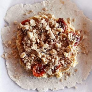 Gluten Free Apricot Galette with Almond Cream and Streusel - Assembly