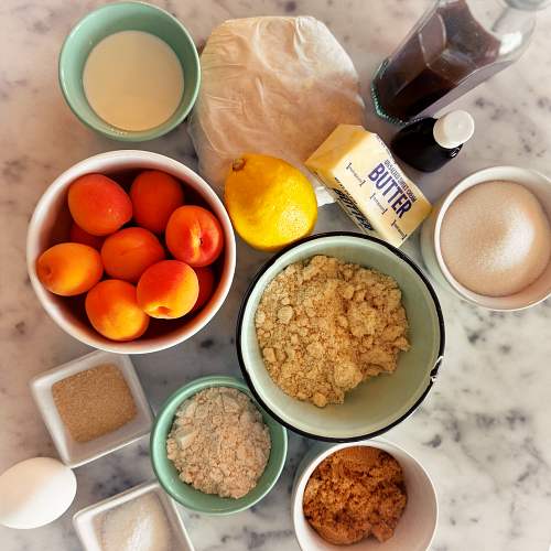 Gluten Free Apricot Galette with Almond Cream and Streusel - Ingredients