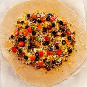 Gluten-Free Taco Salad Galette - Adding Layers - Jalapenos