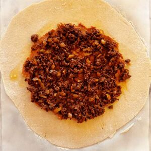 Gluten-Free Taco Salad Galette - Adding Layers - Prepared Beef