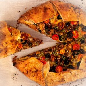 Gluten-Free Taco Salad Galette - Adding Layers - Ready to Serve