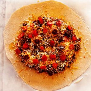 Gluten-Free Taco Salad Galette - Adding Layers - Tomatoes