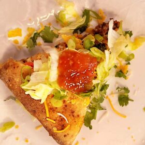 Gluten-Free Taco Salad Galette - Loaded with toppings - Salsa