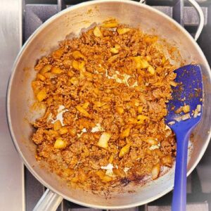 Gluten-Free Taco Salad Galette - Preparing the Beef'