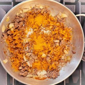 Gluten-Free Taco Salad Galette - Preparing the Beef'