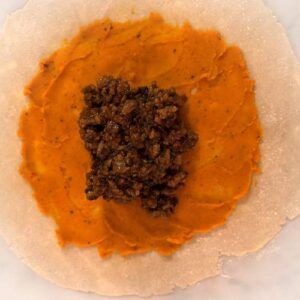 Gluten-Free Chicken Lettuce Cup Galette - Adding Chicken Layer