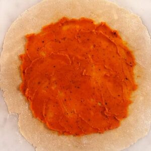 Gluten-Free Chicken Lettuce Cup Galette - Adding Layers - Spreading out Potato