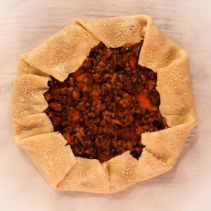 Gluten-Free Chicken Lettuce Cup Galette - Adding Sesame Seeds