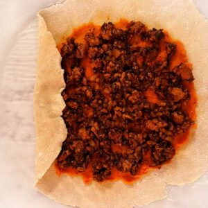 Gluten-Free Chicken Lettuce Cup Galette - Folding