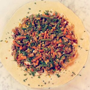 Gluten-Free Leftover Turkey Galette - Adding Herbs