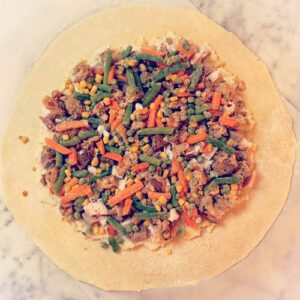 Gluten-Free Leftover Turkey Galette - Adding Vegetables
