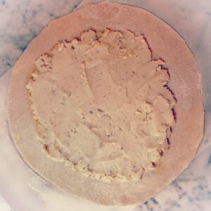 Gluten-Free Leftover Turkey Galette - Spreading Mashed Potatoes